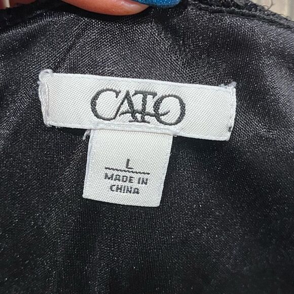 Cato Womens Sleeveless Sequin Tunic Blouse V-Neck Pullover Black Size Large - Picture 2 of 4